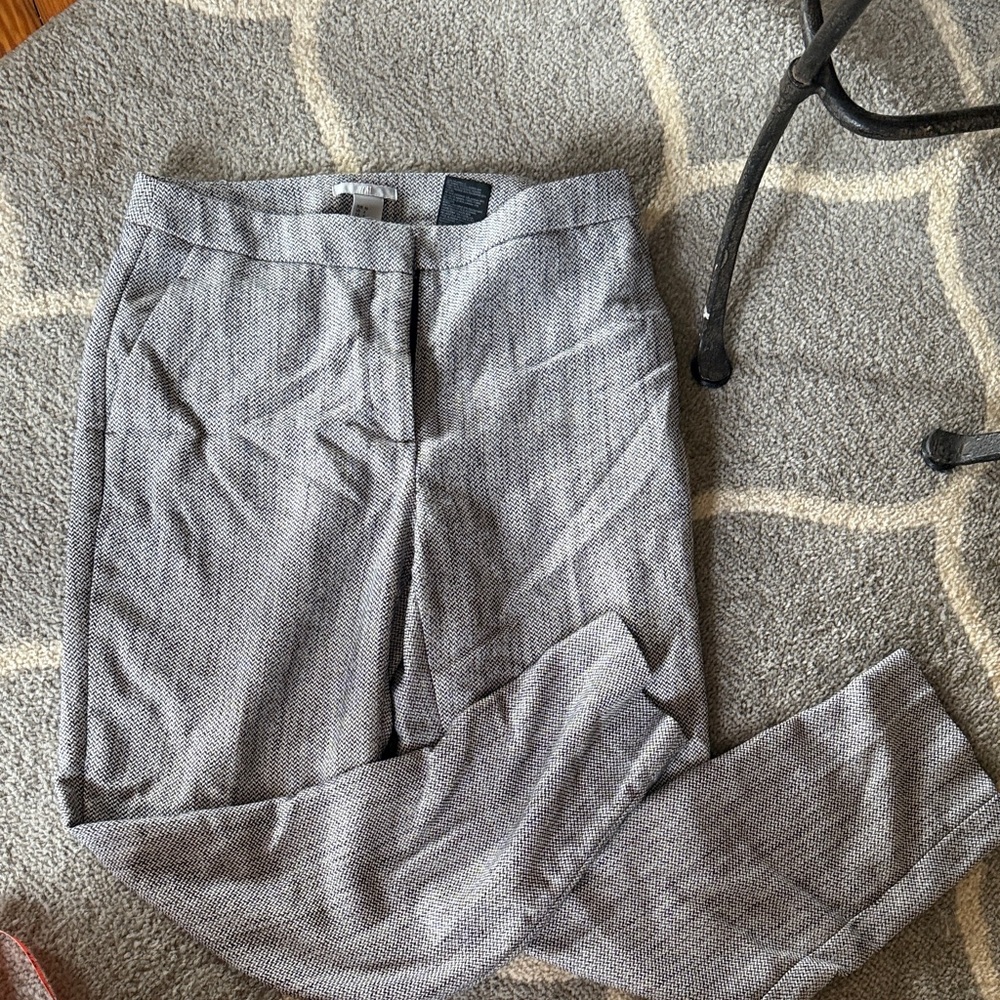 H&M Black and White Patterned Dress Pants